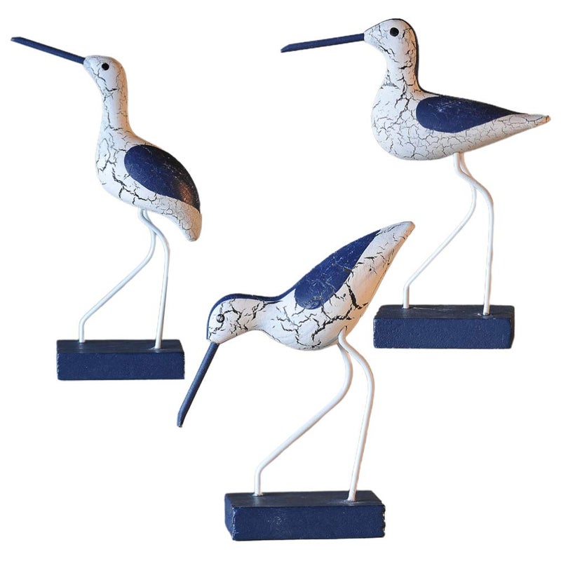 EXCEART 3pcs Wooden Seagull Figurine Nautical Decorations Ornaments Mediterranean Style Coastal Beach Room Garden Decoration for Living Room Bedroom - Image 3